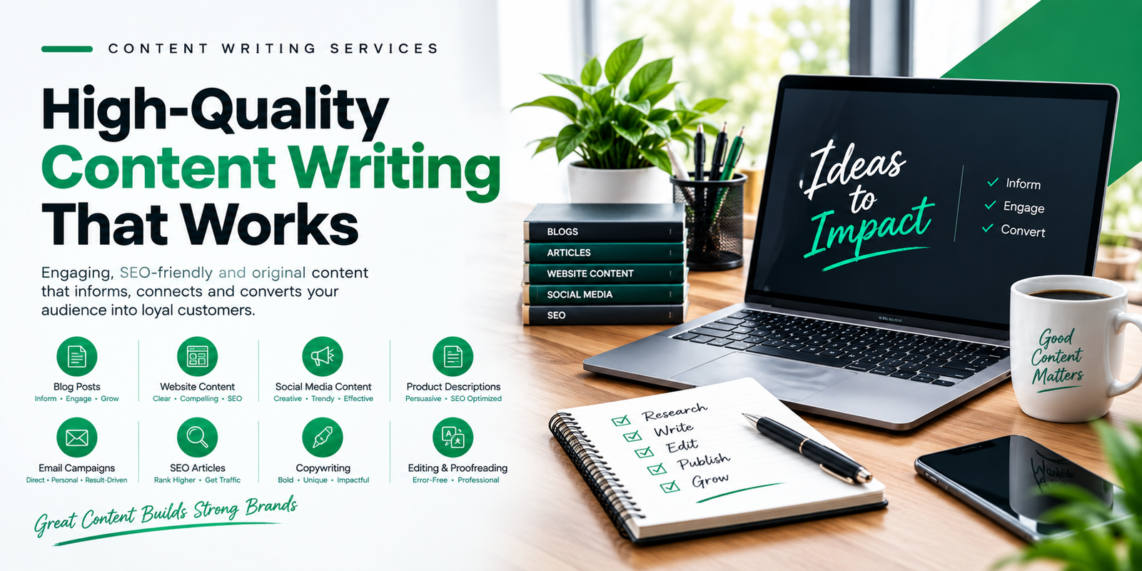 High-Quality Content Writing Workspace